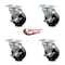 Service Caster 4 Inch Soft Rubber Wheel Swivel Top Plate Caster Set with Brake SCC-20S414-SRS-TLB-4 - alternate 2